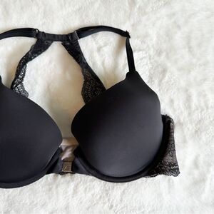 Parisa Black Front Clasp Lace Back Bra Women's Size 34D